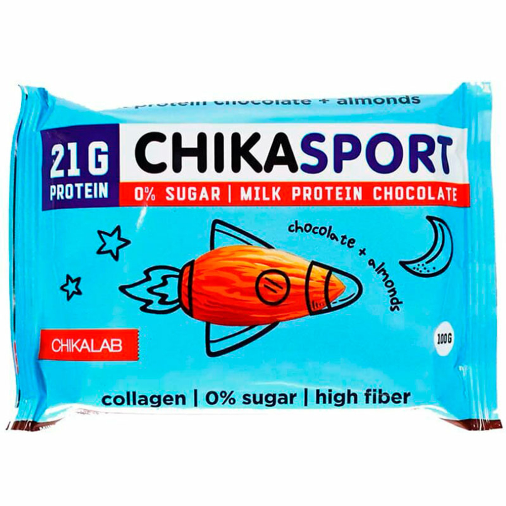 ChikaLab Шоколад Молочный С Миндалем (100 гр.)