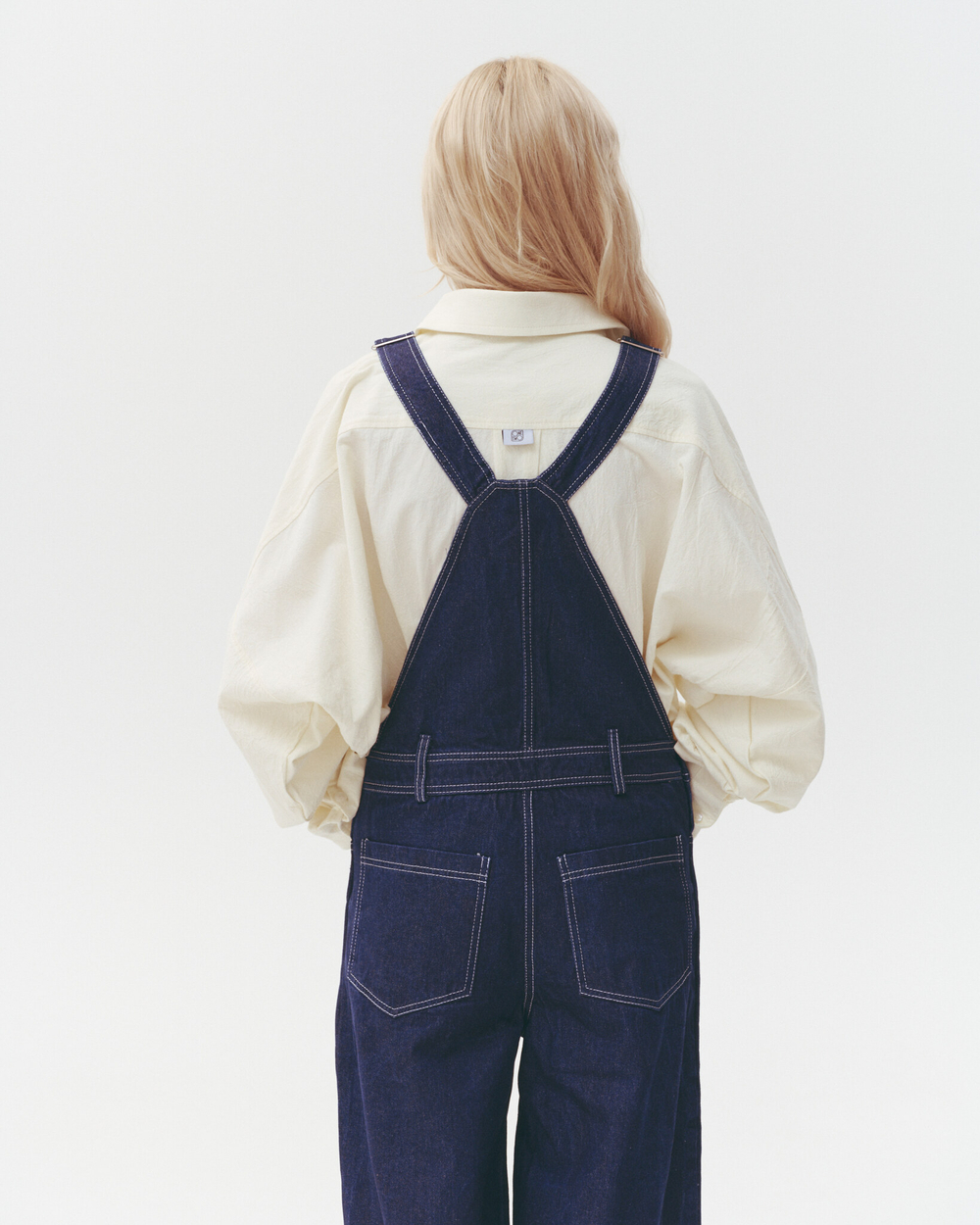 Denim Loose Fit Overall Dark-Blue