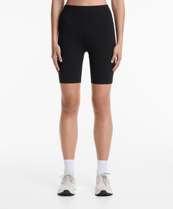 OYSHO Леггинсы-велосипедки полиамидные хлопковые с высокой посадкой 20 см, чёрный