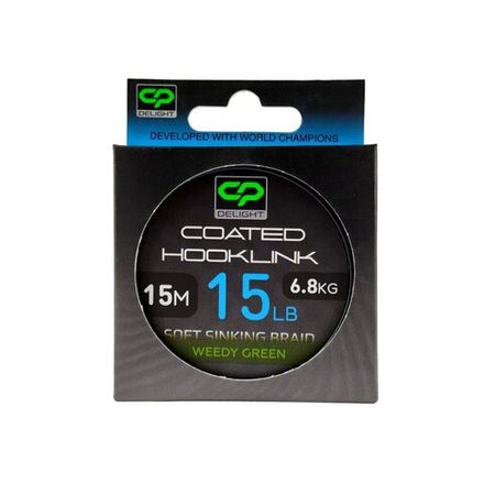 CARP PRO Поводковый материал в оболочке Deligth Sinking Hooklink зеленый 15lb 15м