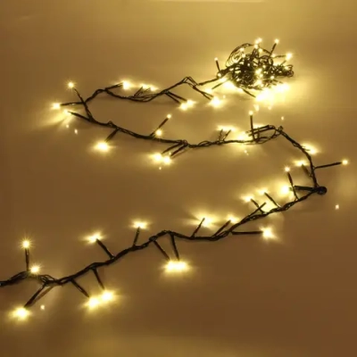 Гирлянда для дома НИТЬ «Твинкл Лайт» 3 м 100 ламп LED, черн.пров, 8 реж, IP-20. Теплый белый (возможность соединения)