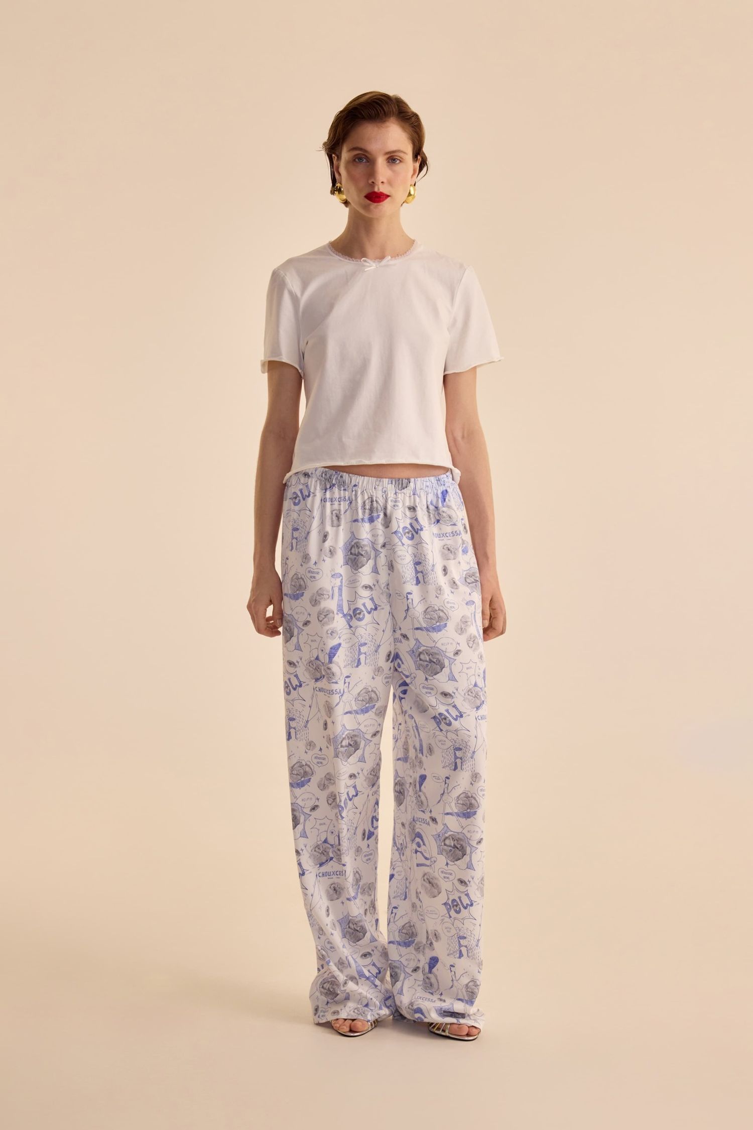 Брюки с принтом (Guilty Pleasure), белые