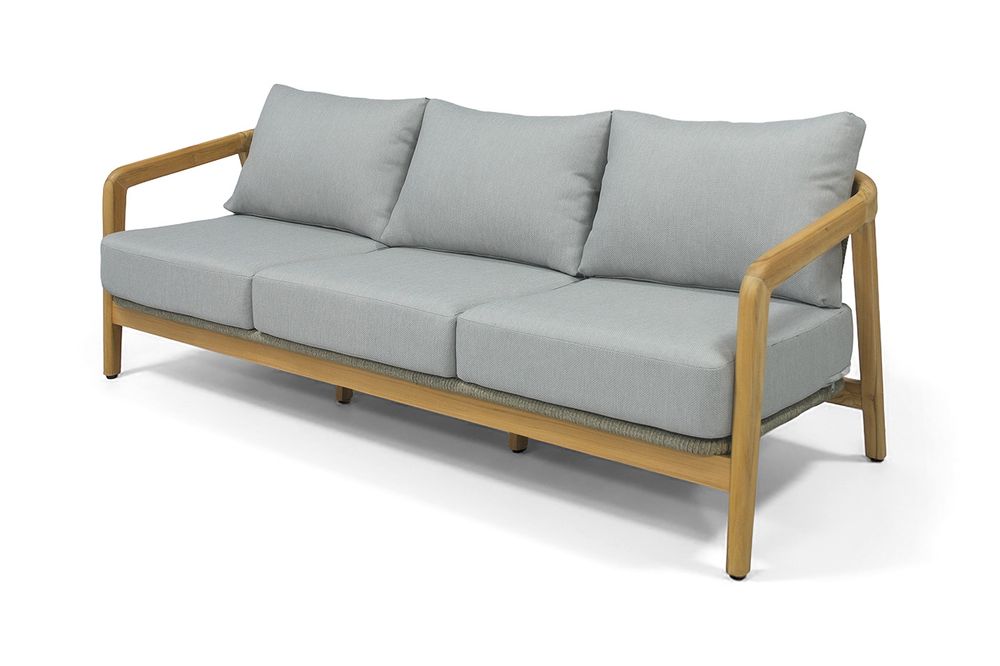 "Лейпциг" лаунж-зона из тика на 5 персон, цвет серый