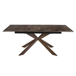 Обеденный стол 1121/MC19144DT из керамики и стали с отделкой под орех