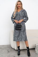 Платье Шарм (серый/принт)-56р-р Р11-1193/5 Nikol