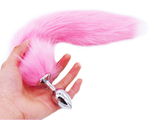 Анальная втулка с розовым хвостом 6,5 см
