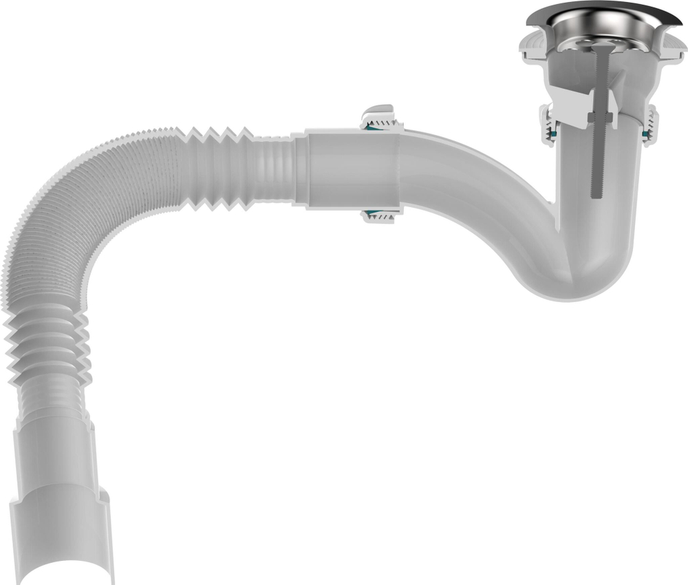 СИФОН ДЛЯ ДУШЕВОГО ПОДДОНА УЗКИЙ ПРЯМОТОЧНЫЙ 1 1/2Х40 AQUANT 40Х40/50