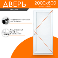 Дверь из ПВХ 2000 х 600