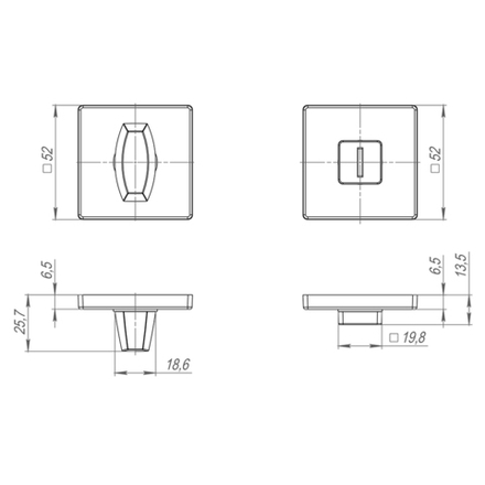 Ручка поворотная BK6 SL SSC сатин. хром
