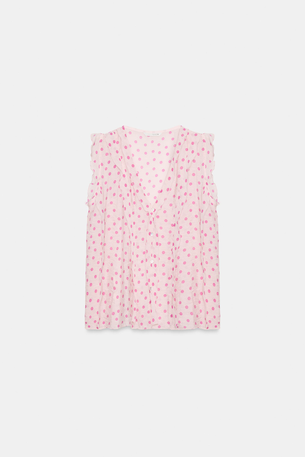 ZARA БЛУЗА В ГОРОШЕК, ОТТЕНКИ РОЗОВОГО