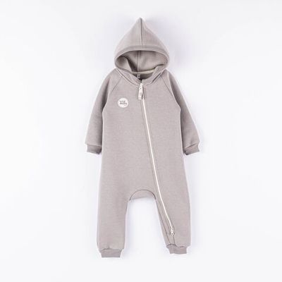 Warm hooded jumpsuit 3-18 months - Ash