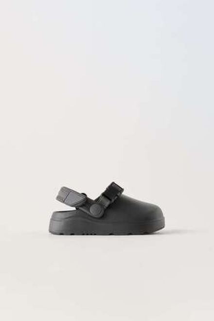 ZARA РЕЗИНОВЫЕ САБО, ЧЕРНЫЙ