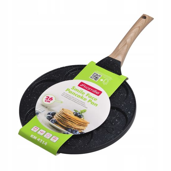 Сковорода для оладий 26 см. Kamille КМ 4214 смайлики
