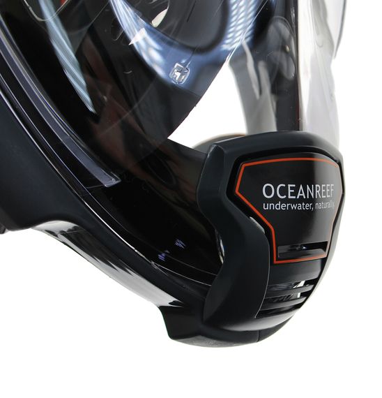 Маска полнолицевая Oceanreef ARIA QR+ для сноркелинга, с держателем камеры черный/синий