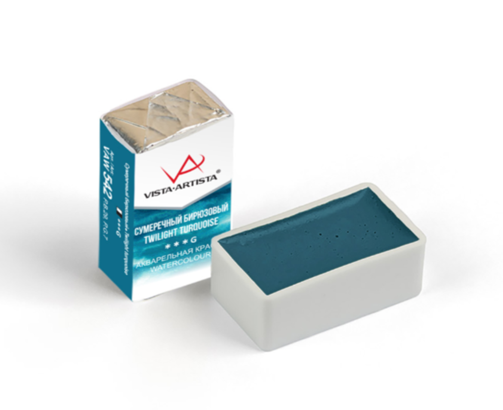 Краска акварель "VISTA-ARTISTA" художественная в кюветах VAW 2.5 мл 542 сумеречный бирюзовый (G)