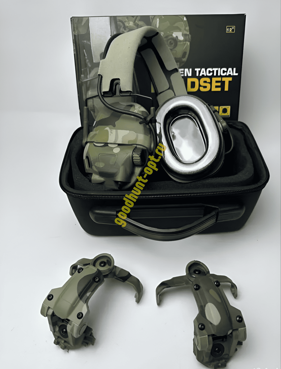 Наушники активные тактические стрелковые 6TH Gen Tactical headset Мультикам