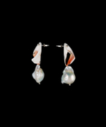 серьги из ракушек с барочным жемчугом