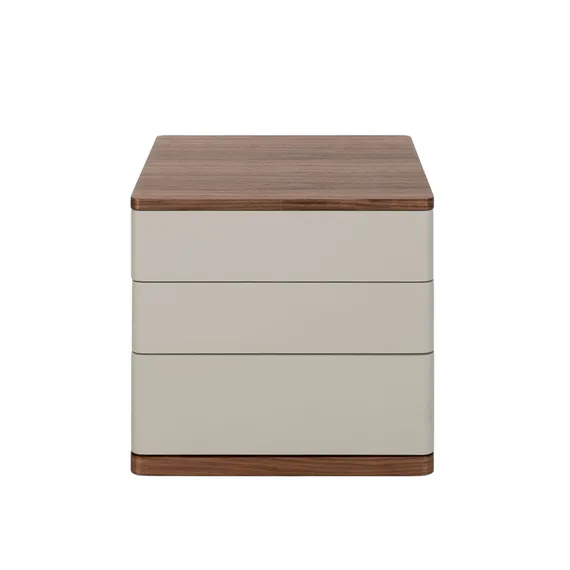 Прикроватная тумбочка 7166/MB2320NS из серого лака и шпона ореха