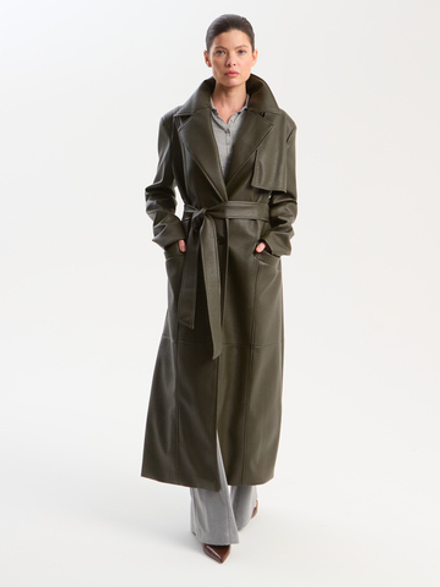 Тренч из экокожи