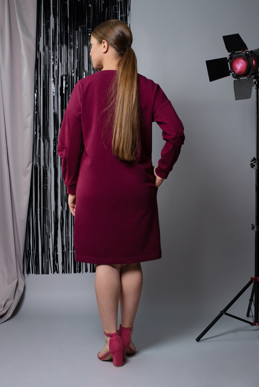 Платье женское 3496АП, бордовый #58Бор053496АП