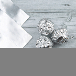 Фольга оберточная для конфет Серебряная 10*10 см, 100 шт.