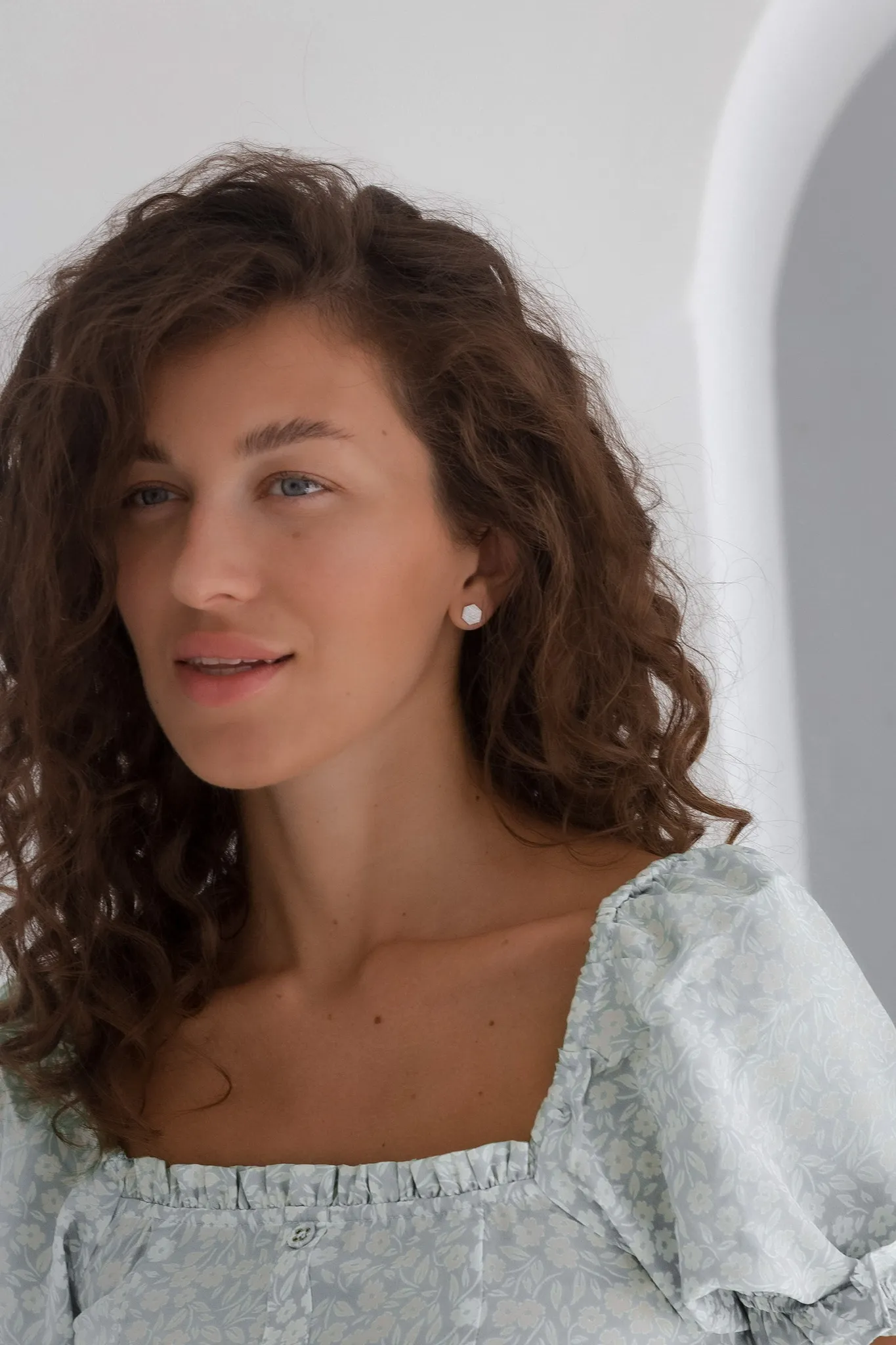 Серебряные серьги-пусеты "Лед"