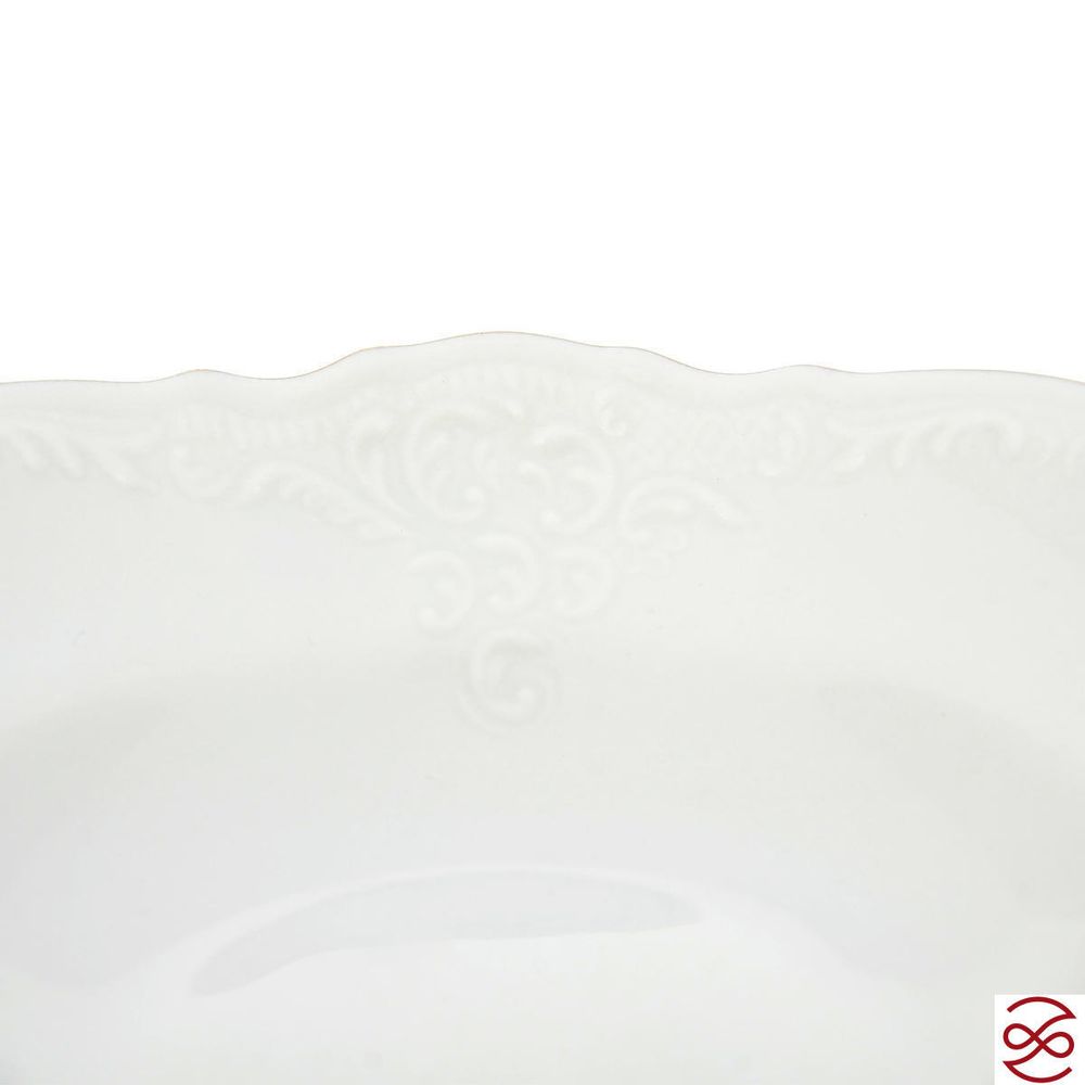 Конфетница на ножке Bernadotte Белый узор 13 см