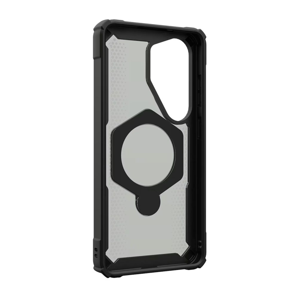 Защитный прозрачный чехол MagSafe с подставкой UAG Plasma XTE 360 для Samsung Galaxy S26 Ultra Полупрозрачный композитный гибридный чехол со встроенной вращаемой подставкой-держателем и высоким уровнем защиты при падении