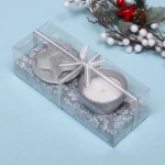 Свечи новогодние «Новогодний праздник» 22x8.3x7 см, серебро