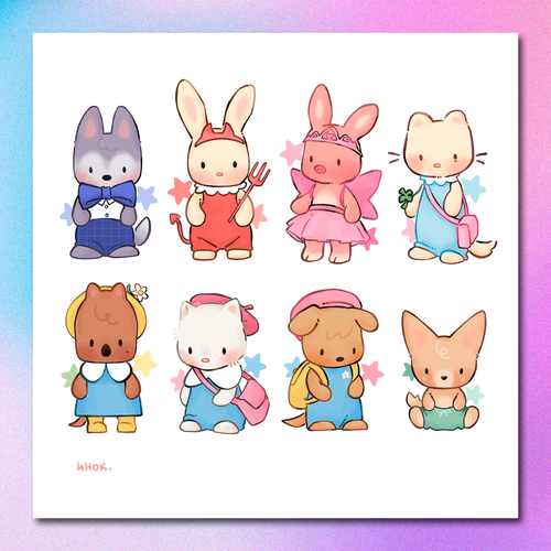 Арт принт / инок. / STRAY KIDS / Sylvanian SKZoo