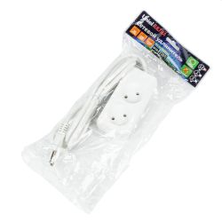 S-CU2-1.5 WHITE Удлинитель серии Ultra. шнур 1.5м.. 2 гнезда. 10A. б-з. Белый. TM Uniel