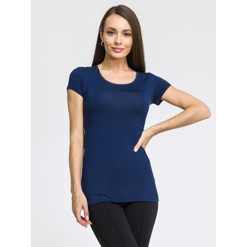 Женская футболка темно-синяя OROBLU Perfect Line VOBT01593