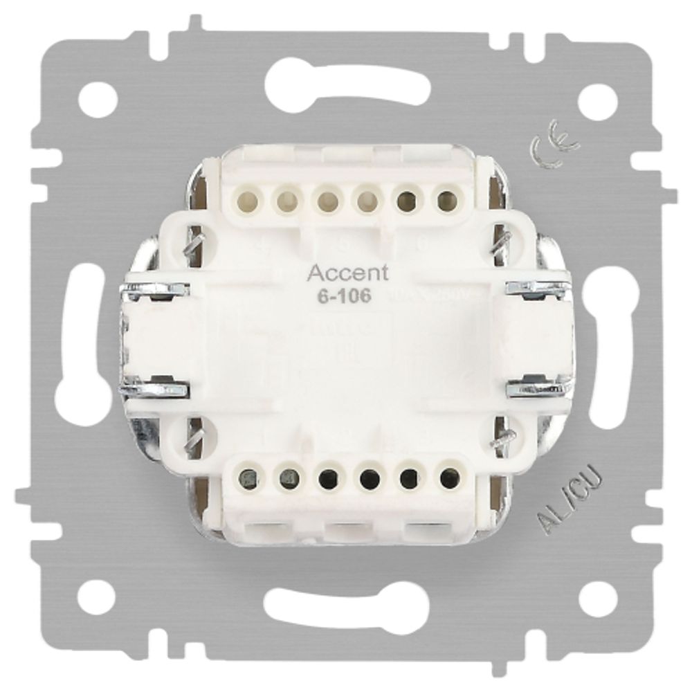 Выключатель Intro Accent 6-106-05 тройной, 10А-250В, IP20, СУ, AL/CU, антрацит | Intro