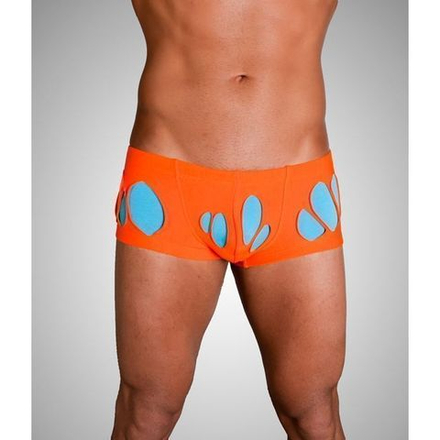 Мужские трусы хипсы оранжевые с бирюзовыми вставками Wild Milk Wonderland Hip Boxer Orange