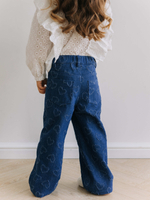 Джинсы с сердечками, Синий