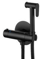 Смеситель с гигиеническим душем и термостатом встраиваемый WONZON & WOGHAND, Черный матовый (WW-88819902-MB)