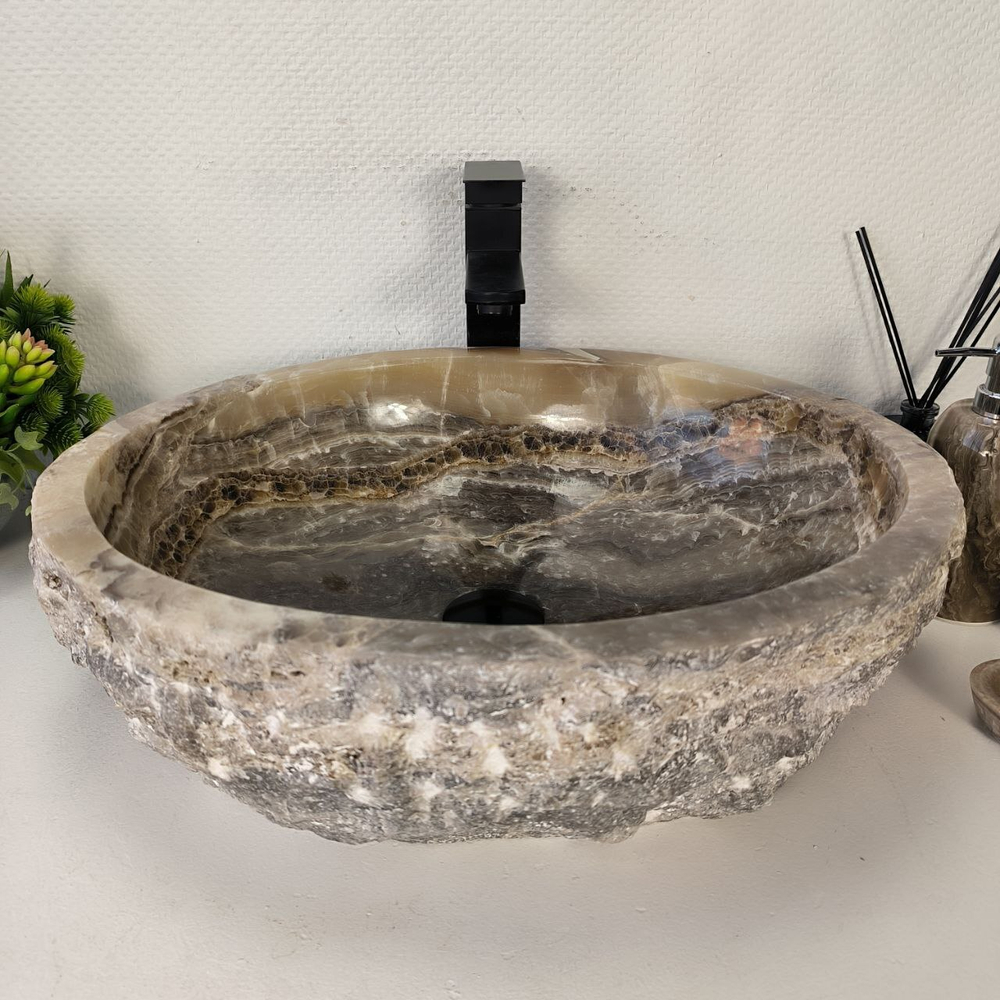 Раковина из оникса Erozy Grey EO-64359 52*42*16 0156