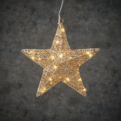 Подвесная объемная звезда шампань 30 LED Luca Lighting