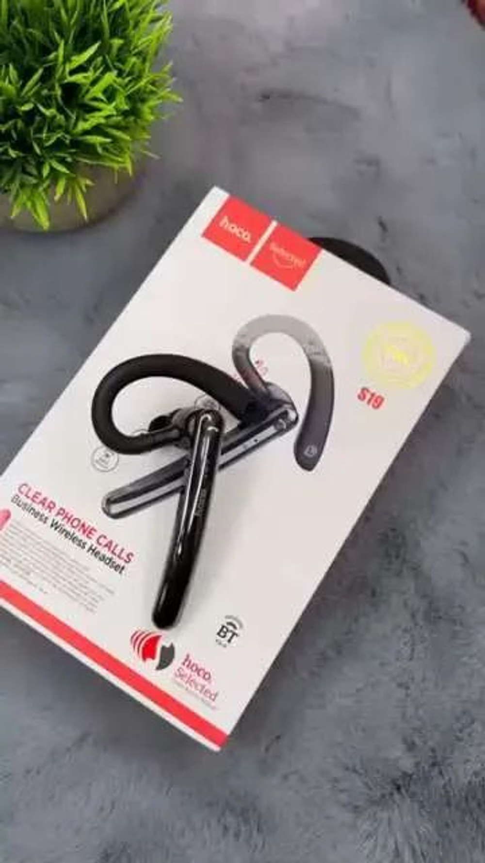 Беспроводная Bluetooth гарнитура Hoco S19 универсальная