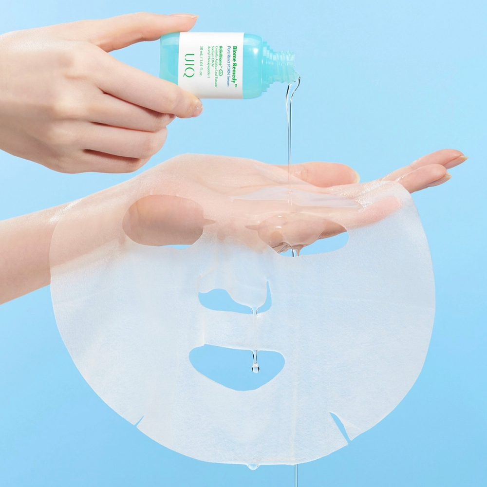 UIQ Biome Remedy Pore Reset PDRN Calming Mask Sheet Охлаждающая маска с ПДРН для сужения пор 22мл 1шт