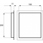 Лючок вентиляционный пластик, 150х200 мм, хром, Event, AD1520