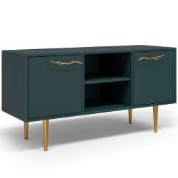 Тумба под ТВ Арт Колор matte 117см Стайл Голд Зеленый бирюзовый матовый