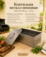 Коптильня металл Походная COMBI-M (TG-654) 400х270х190х1,5 мм