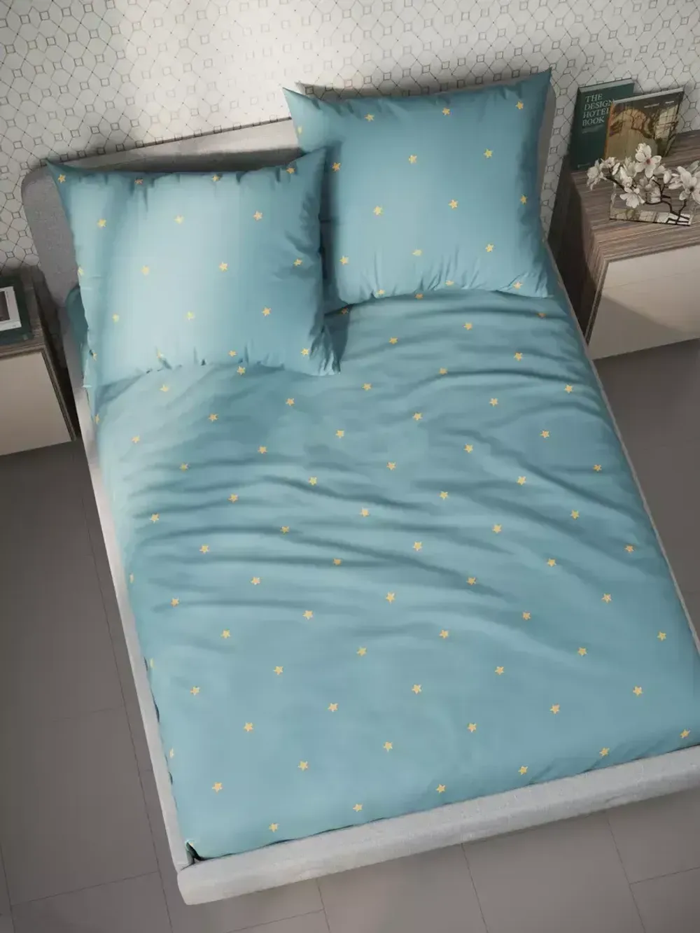 Постельное белье Полисатин Мечта "Alcor" 2-спальное Наволочка 50х70 см 2 шт Простынь на резинке 160x200 см Пододеяльник 175x215 см