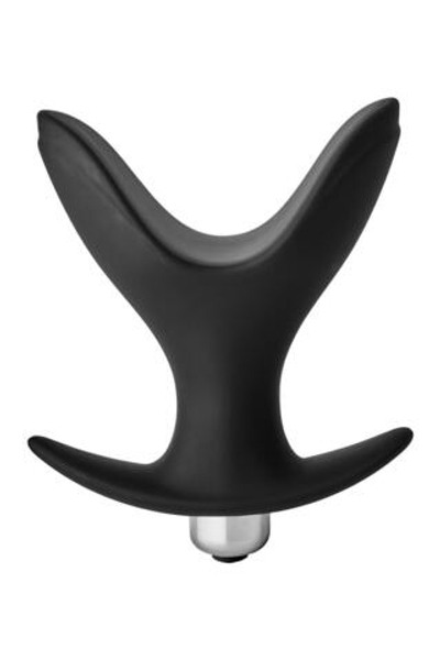 Черная анальная пробка Vibrating Anal Anchor Plug - 10 см. (Цвет: черный)