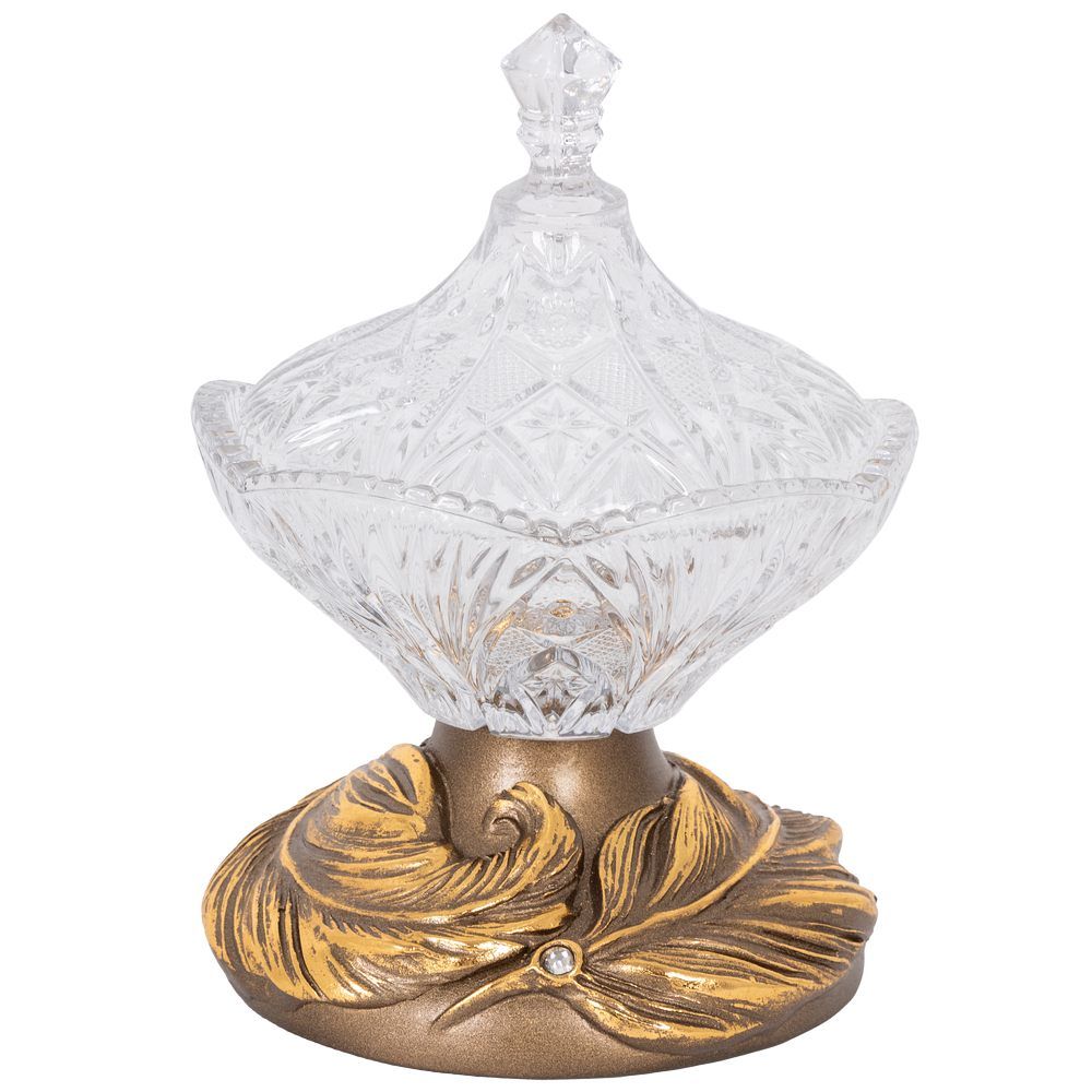 Сахарница стеклянная с крышкой Боа Бронза