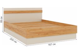 Двуспальная кровать Кассандра 160х200 дуб крафт золотой / кашемир