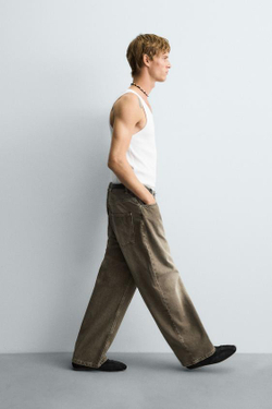 ZARA ДЖИНСЫ BAGGY FIT, ХАКИ