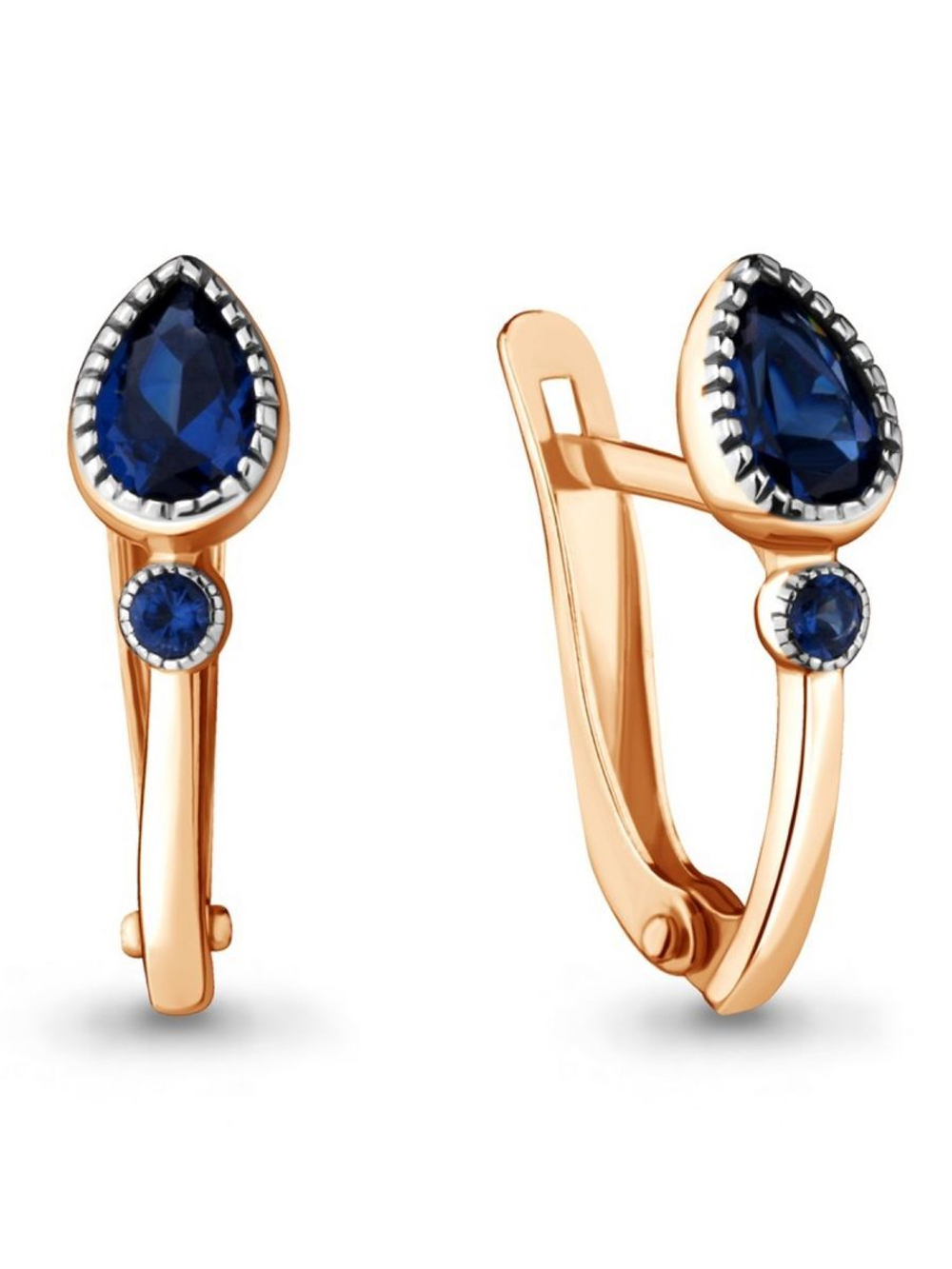Серьги из серебра с сапфиром