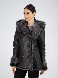 Дубленка натуральная зимняя с капюшоном Турция